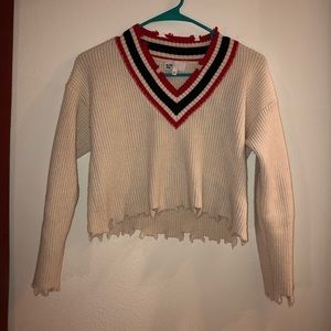 Elsa Distressed cropped sweater for BY THE WAY